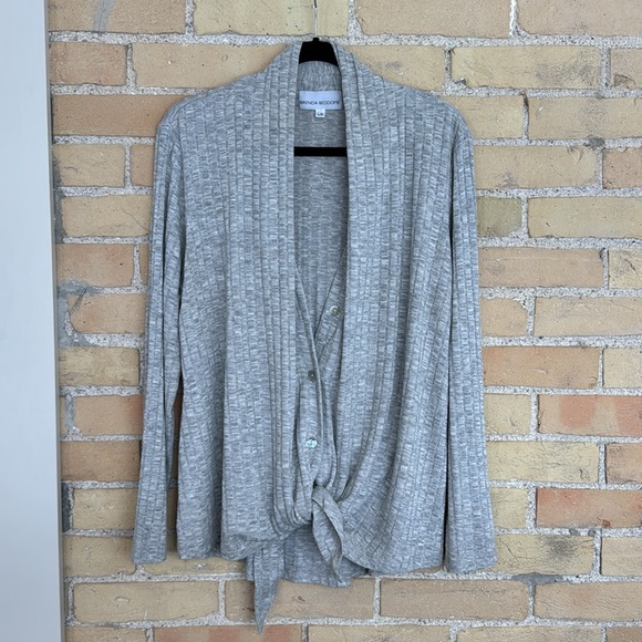 Brenda Beddome Gray Open Front Cardigan Sweater - Picture 3 of 4